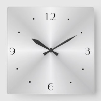 Sehr Schlichtes Silber > Wandleuchte Quadratische Wanduhr