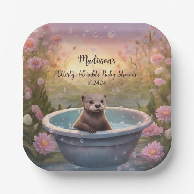 Sehr schöne Babydusche Pappteller (Vorderseite)