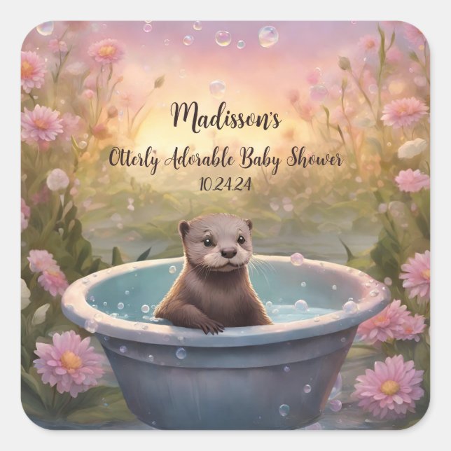 Sehr schöne Babydusche Quadratischer Aufkleber (Vorderseite)