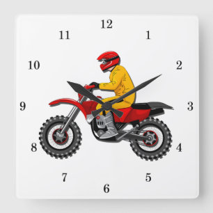 Sehr schöne Motorradfahrermauer Quadratische Wanduhr