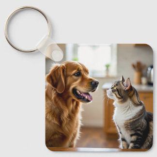 Sehr schönes Design Katze & Hund auf Schlüsselanhänger