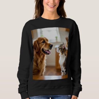 Sehr schönes Katzen- und Hundedesign auf dem T-Shi Sweatshirt