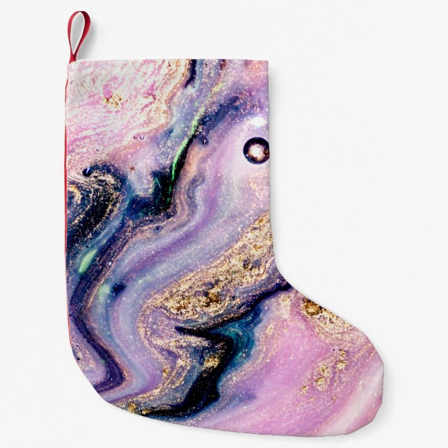 Sehr schönes Marmormuster. Abstrakte Kunst Kleiner Weihnachtsstrumpf (Vorderseite)