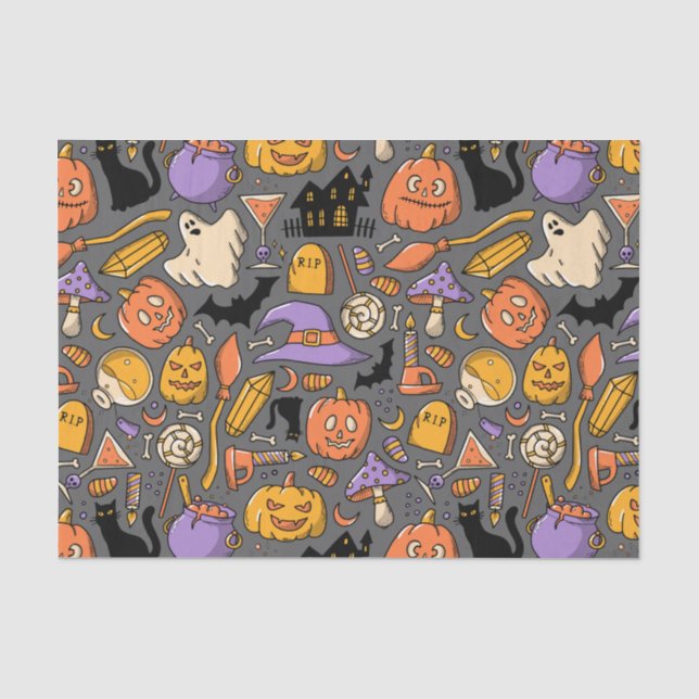 Sehr seltsames Halloween Seidenpapier (Vorderseite)