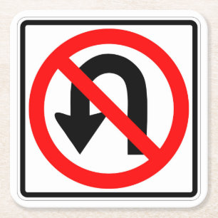 Sehr Spaß Classic No U Turn Sign Untersetzer Set
