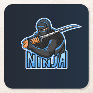Sehr Spaß Ninja Krieger Zeichnend Untersetzer Set