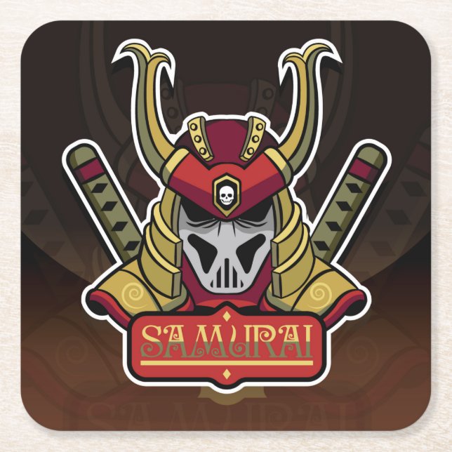 Sehr Spaß Samurai Warrior Zeichnend Untersetzer Se (Vorderseite)