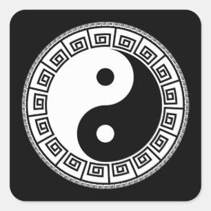 Sehr Spaß Yin und Yang Quadratischer Aufkleber