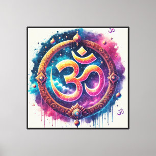 Sehr starke Om-Signage-Positivität, Hinduismus, Leinwanddruck