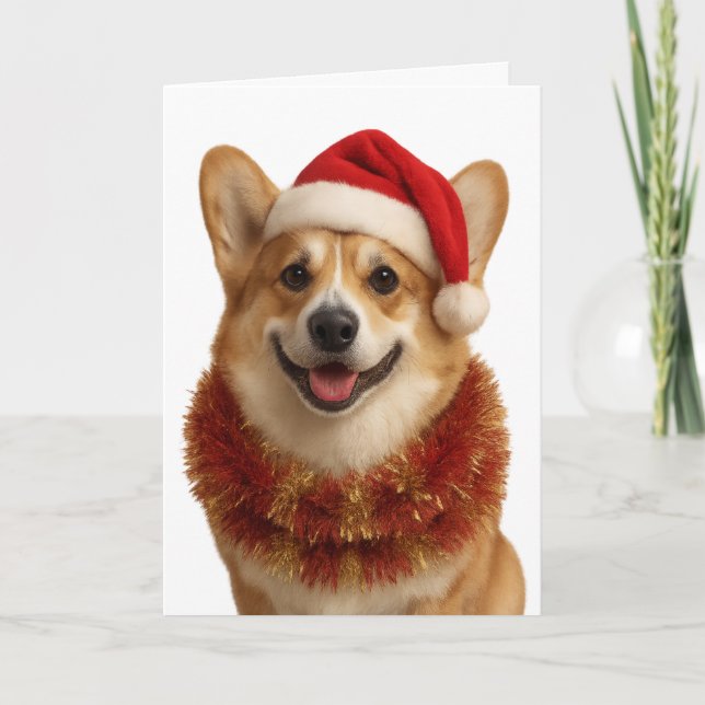 Sehr süße Corgi-Weihnachtskarte Karte (Vorderseite)