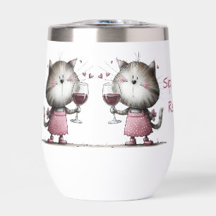 Sehr süße Katzen-lustige Wein-Tumbler
