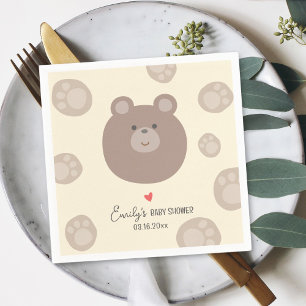 Sehr süßer brauner Teddybär-Junge Baby-Party Serviette