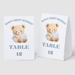 SEHR SÜßER MOMENT JUNGE Teddybär Dusche eisblau Tischaufsteller