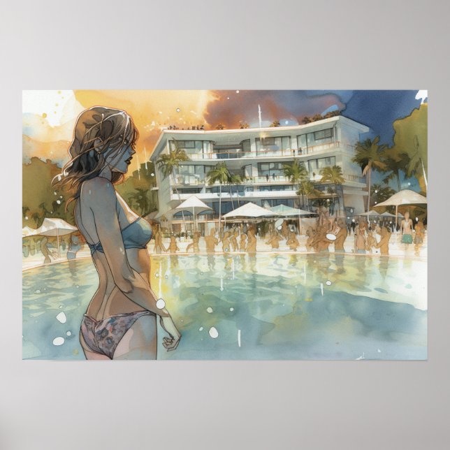 Sehr viel benötigte Ausfallzeiten am Pool Poster (Vorne)