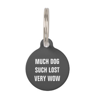 Sehr viel Hund so verloren sehr Wow lustige Hund Haustiermarke