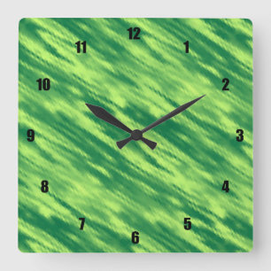 Sehr viel Spaß und ungewöhnliche Abstrakte grüne L Quadratische Wanduhr