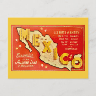 Sehr Vintage-Mexiko-Postkarte Postkarte