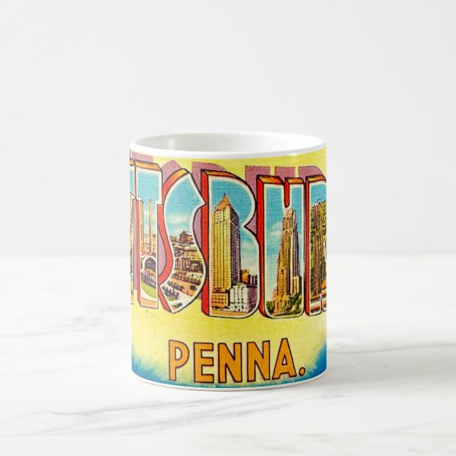 Sehr Vintage Pittsburgh-Gruß  Kaffeetasse (Mittel)
