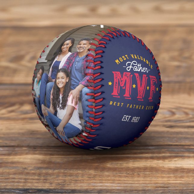 Sehr wertvoll Vater MVF Custom Two Foto Monogram Baseball (Von Creator hochgeladen)