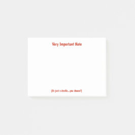 Sehr wichtige Anmerkungs-klebrige Anmerkung Post-it Klebezettel