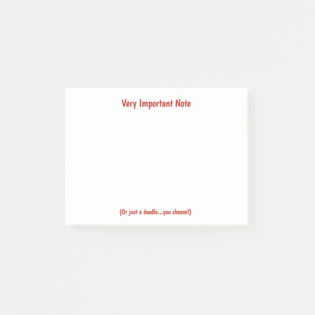 Sehr wichtige Anmerkungs-klebrige Anmerkung Post-it Klebezettel (Vorderseite)