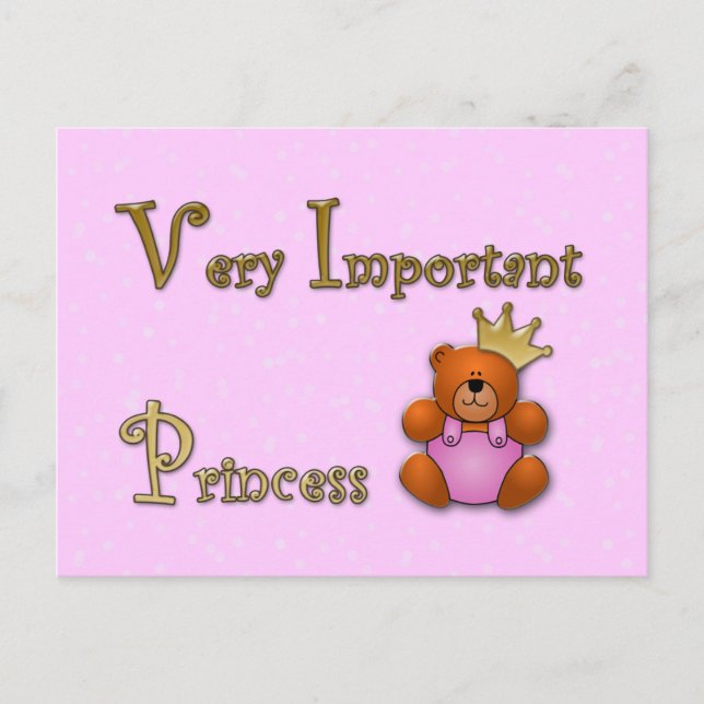 Sehr wichtige Prinzessin - Papierfabrik Postkarte (Vorderseite)