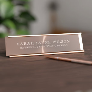 Sehr wichtige Rose Gold Desk Name Plate Schreibtischnamensplakette