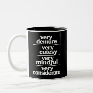 Sehr zurückhaltend, sehr süßlich, sehr rücksichtsv zweifarbige tasse