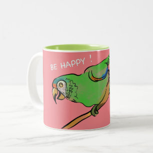 Seht den glücklichen Papagei Zweifarbige Tasse