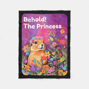 Seht die Prinzessin Präriehund süß floral Tier Fleecedecke