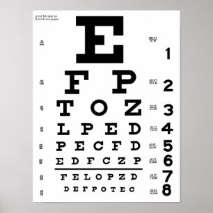 Sehtest-Tafel Druck Poster