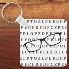 Sehtesttafel und Brillen Monogramm Optiker Schlüsselanhänger