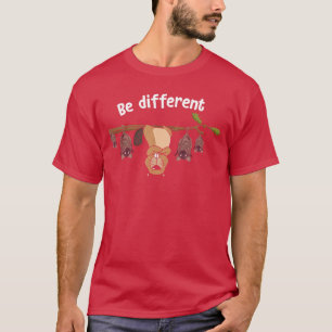 Sei anders Süßer Biber mit Fledermäusen Fledermaus T-Shirt