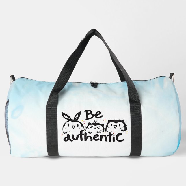 Sei authentisch duffle bag (Rückseite)