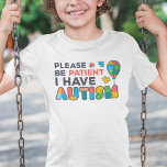 Sei bitte geduldig, ich habe Autismus-Puzzles-Ball Tri-Blend Shirt<br><div class="desc">Cooles,  helles,  kühn und lebendiges "Bitte geduldig sein,  ich habe Autismus" Sensibilisierungsdesign,  das eine perfekte Kampagne oder alltägliche Kleidung macht.</div>