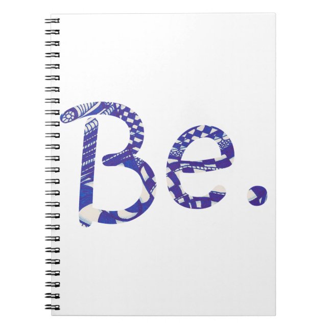 Sei. Blau weiß Abstrakt Zeichnend Word-Notebooks Notizblock (Vorderseite)