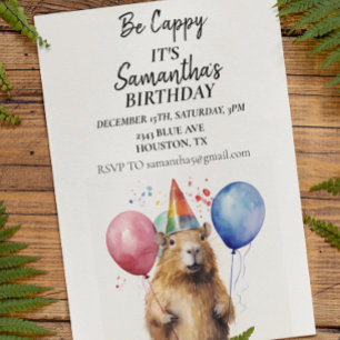 Sei Cappy Capybara Geburtstagsfeier Einladung