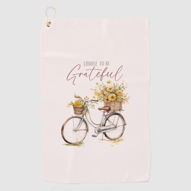 Sei dankbar - Fahrrad & Rustikale Stürze Golfhandtuch (Vorderseite)