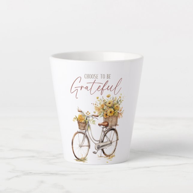 Sei dankbar - Fahrrad & Rustikale Stürze Milchtasse (Vorderseite)