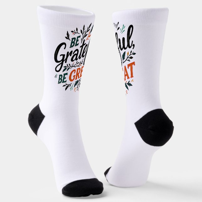 Sei dankbar, sei großartig socken (Gewinkelt)