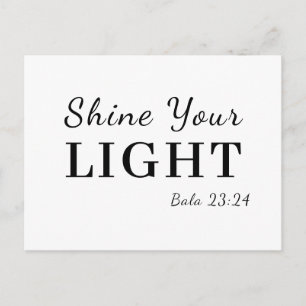 Sei das Licht Bibelvers christliches Design Postkarte