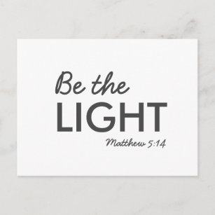 Sei das Licht   Matthew 5:14 Bibelverse Christlich Postkarte