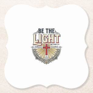 Sei das Licht Vintage Christliches T-Shirt Design_ Untersetzer