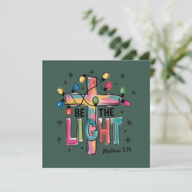 Sei das Licht Weihnachten Christliches Kreuz Xmas  (Stehend Vorderseite)