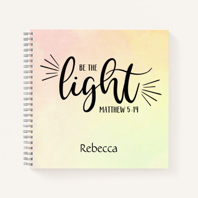 Sei das Light Matthew 5:14 Individuelle Name Journ Notizbuch (Vorderseite)