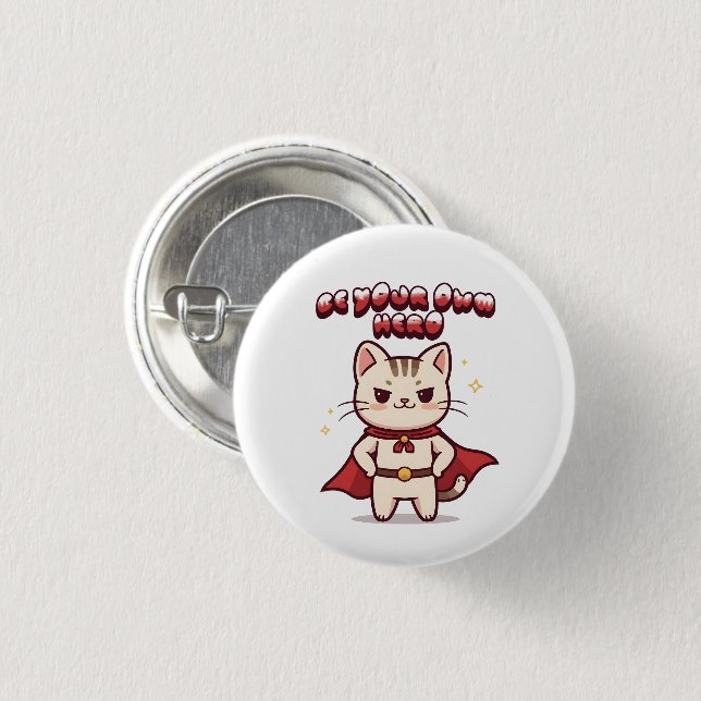 Sei Dein Eigener Held Süße Katze Held Button (Vorne & Hinten)