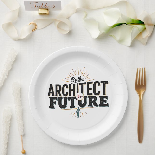 Sei der Architekt deiner Zukunft Pappteller (Hochzeit)