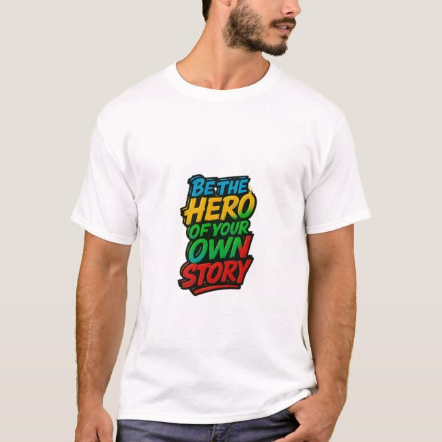 Sei der Held - Motivierend T - Shirt für Zitate (Vorderseite)