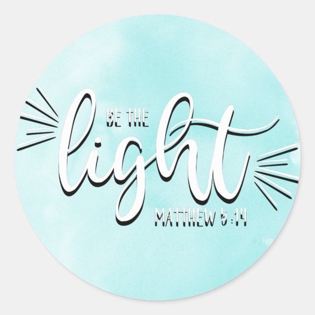 Sei der leichte Matthew 5:14 Runder Aufkleber (Vorderseite)