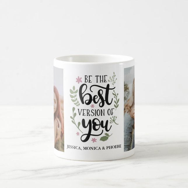 "Sei die beste Version von dir" Foto-Tasse Kaffeetasse (Mittel)